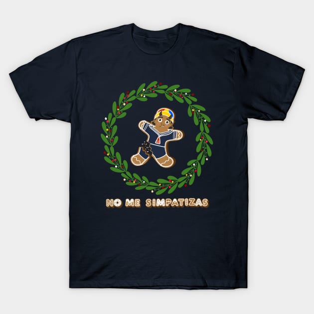 Funny Latino Ugly Christmas Gingerbread Pan Dulce Sidekick Chavo T-Shirt by Francielandia